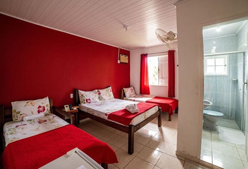 スタンダード4人部屋, Pousada Cantinho Do Sossego Paraty Tem Piscina Com Vista Pra Montanha, Salão De Jogos, Café Da Manhã