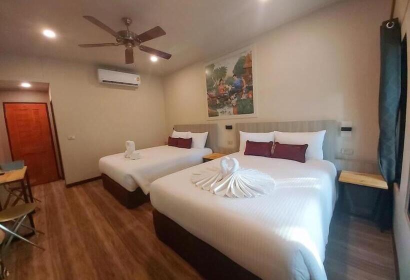 정원 전망 4인용 스탠다드 룸, Khong Chiam Orchid Riverside Resort