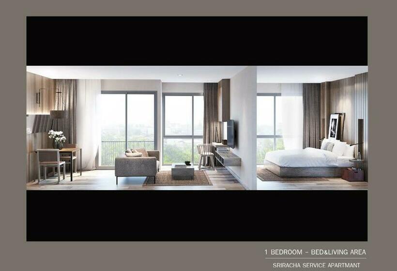 带1个卧室的带阳台的公寓, Madera Residence Sriracha