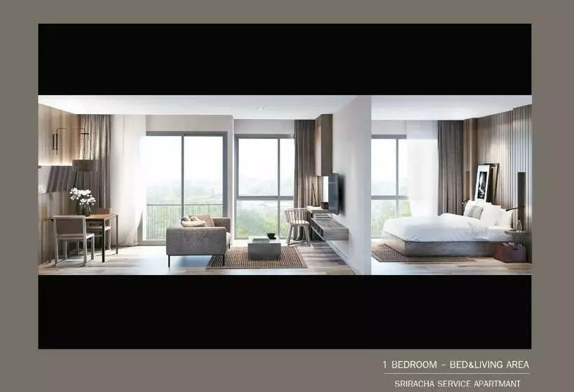 バルコニー付き１ベッドルームアパートメント, Madera Residence Sriracha
