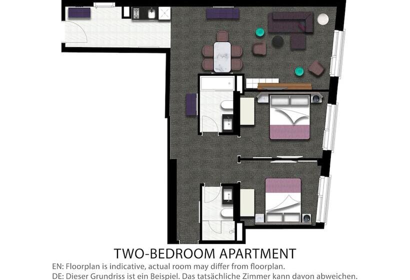 ２ベッドルームアパートメント, Adina Apartment Hotel Nuremberg