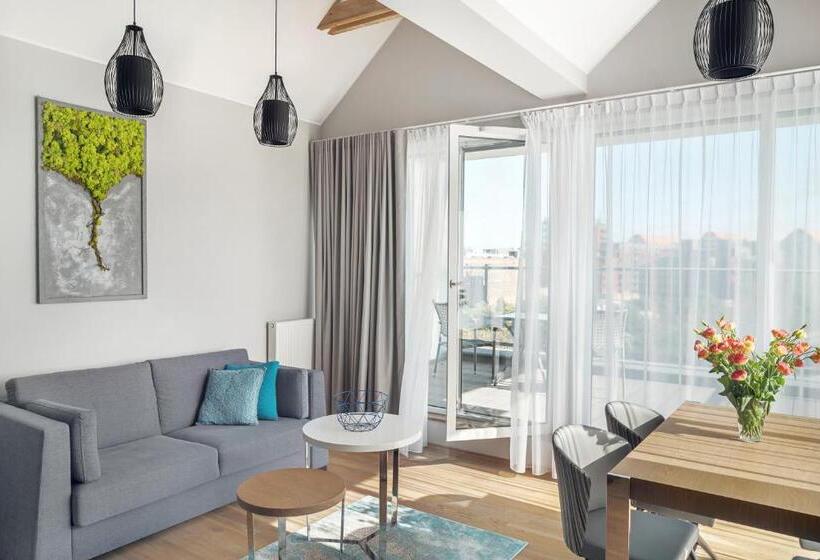 شقة غرفة واحدة مزودة بتراس, Almond Business & Spa By Grano Gdańsk