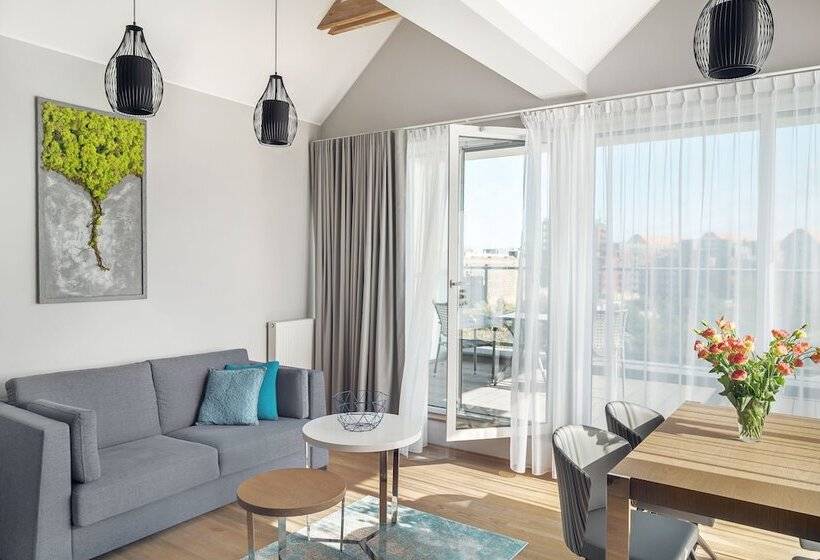 شقة غرفة واحدة مزودة بتراس, Almond Business & Spa By Grano Gdańsk