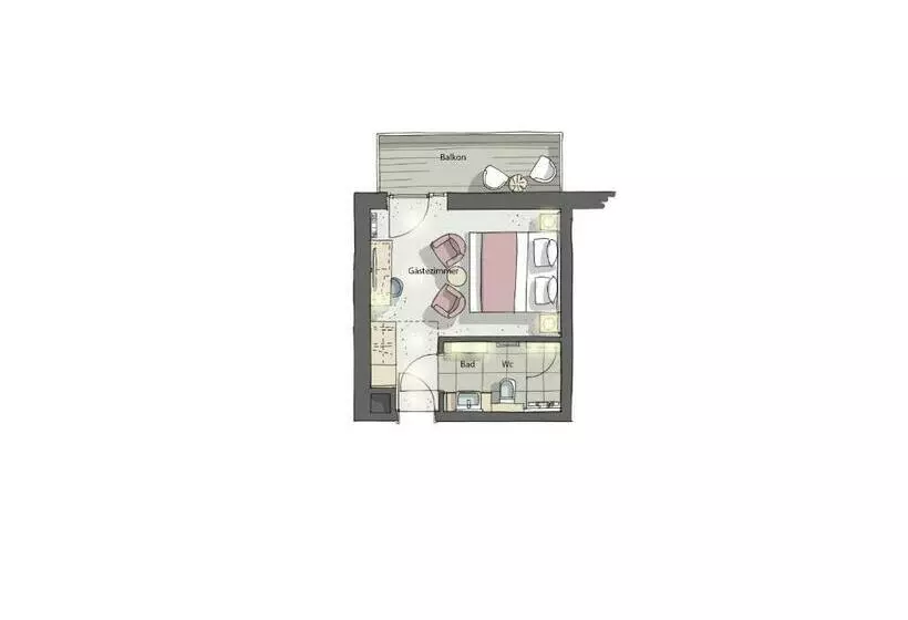 バルコニー付きスタンダードルーム, Boutiquehotel Hohes Licht