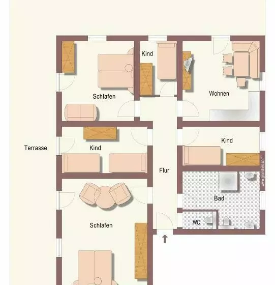 バルコニー付２ベッドルームアパートメント, Apartment Haus Am See