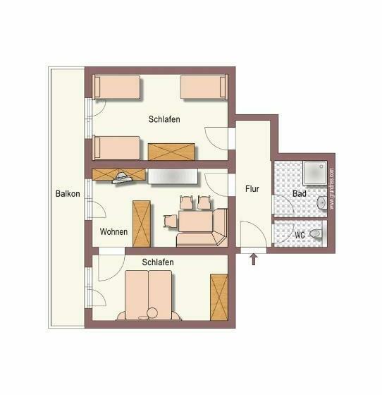 발코니가 있는 2 베드룸 아파트, Apartment Haus Am See