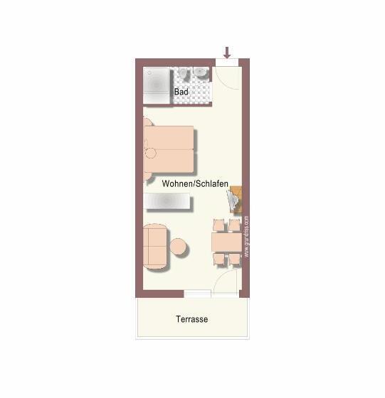 标准工作室带阳台, Apartment Haus Am See