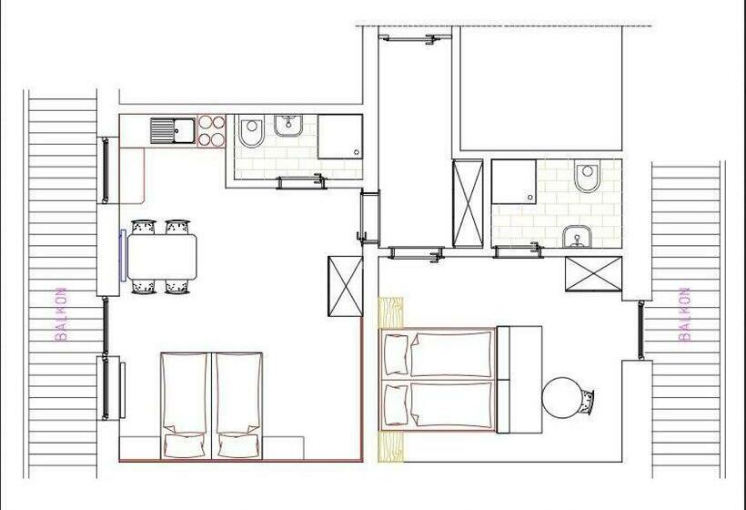 2 Sovrums Lägenhet, Haus Daniela