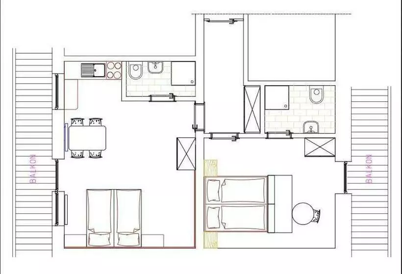 Huoneisto 2 Makuuhuonetta, Haus Daniela