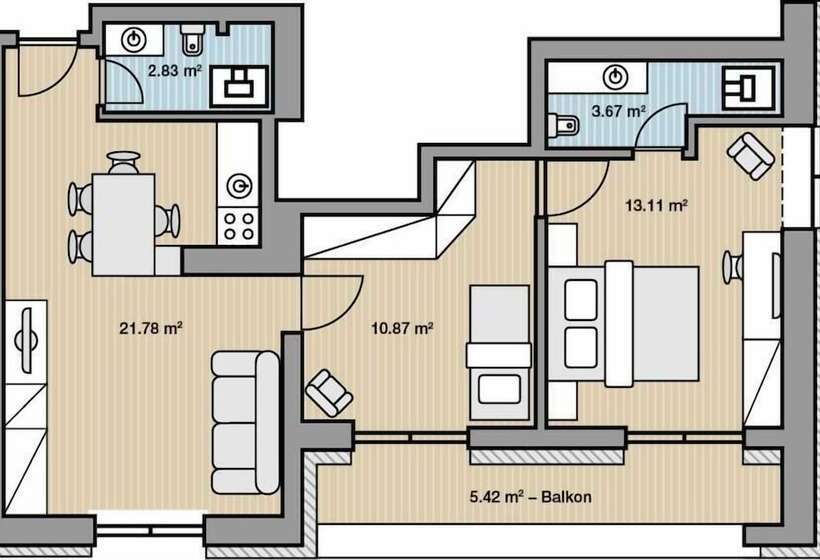 １ベッドルームアパートメント, Apart Hotel Laurus