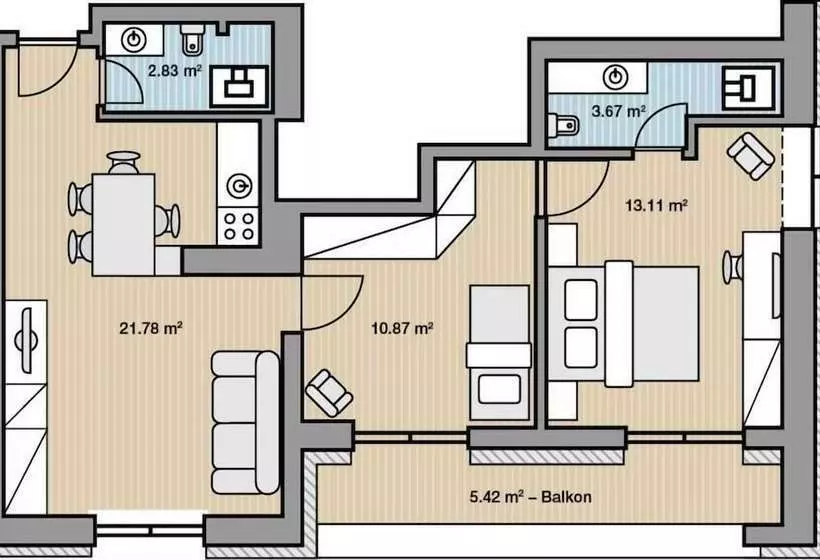１ベッドルームアパートメント, Apart Hotel Laurus