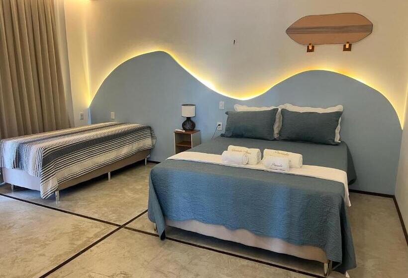 اتاق استاندارد سه تخته با بالکن, Pousada Varanda Amar   Icaraizinho De Amontada