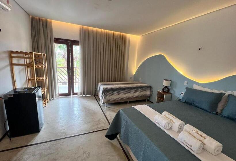 اتاق استاندارد سه تخته با بالکن, Pousada Varanda Amar   Icaraizinho De Amontada