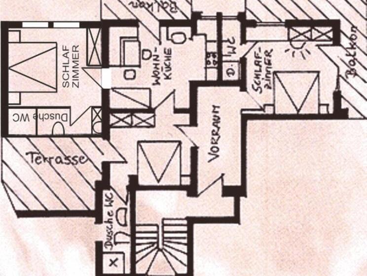 דירת שלושה חדרים, Gästehaus Glücksgrat