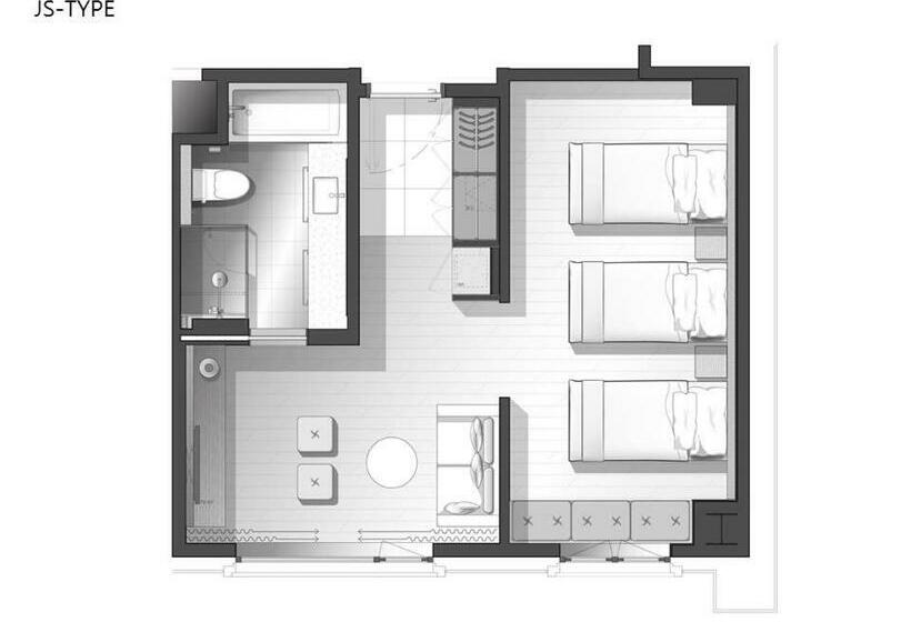 اتاق استاندارد سه نفره, Amanti Hotel Seoul