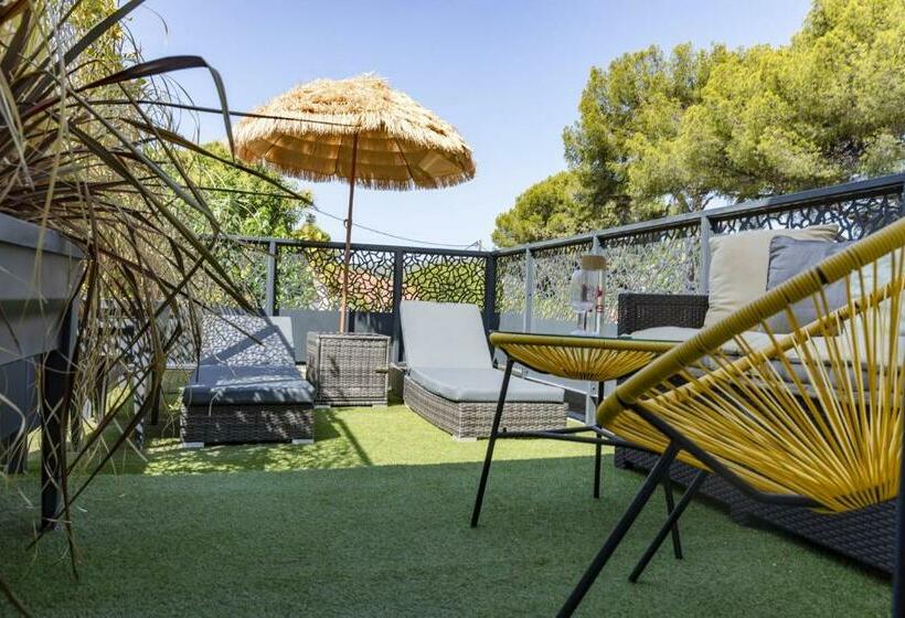 带大床的标准间, Hôtel Eden Cassis   Parking Privé