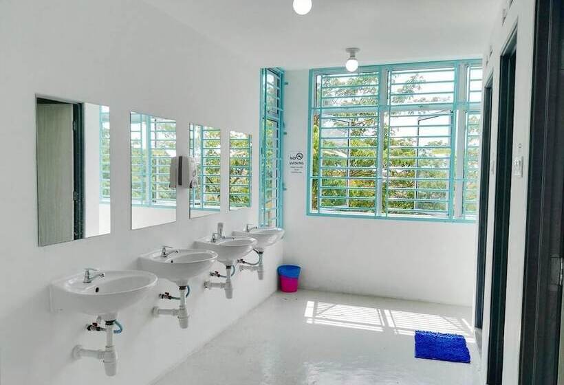 스탠다드 트리픔 룸 공동욕실, Roof Talk Theme Hostel