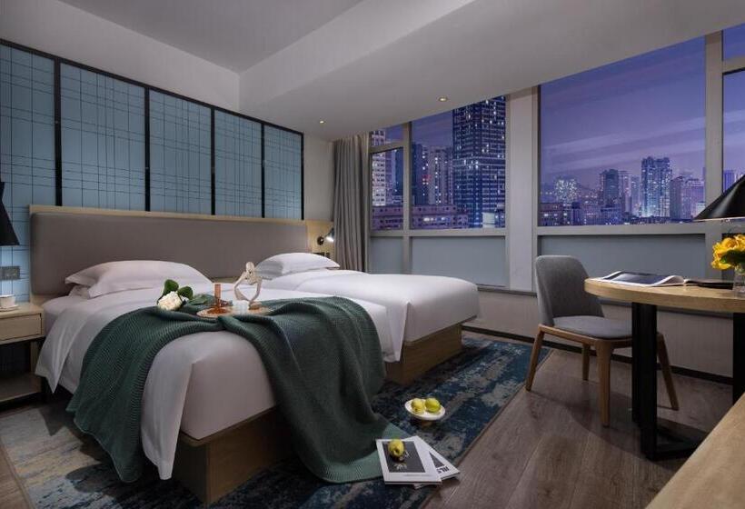 Şehir Manzaralı Delüks Oda, Echarm Hotel Guangzhou Beijing Road Pedestrian Street Tianzi Wharf