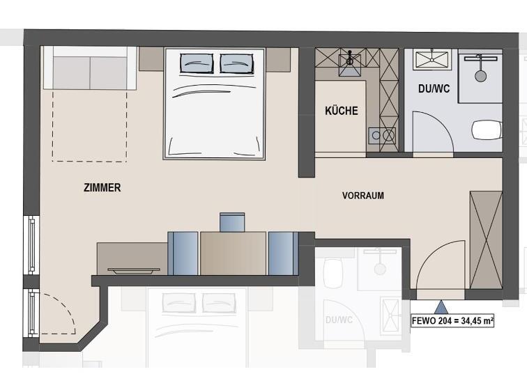 Апартаменты 1 Спальня, Appartements Kardona