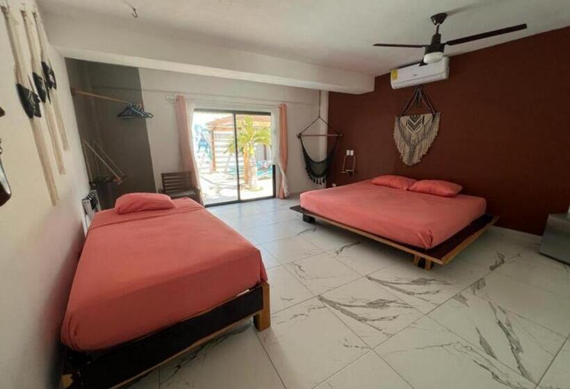 חדר סטנדרט לשלושה עם נוף לבריכה, Howlita Tulum   Adult Only