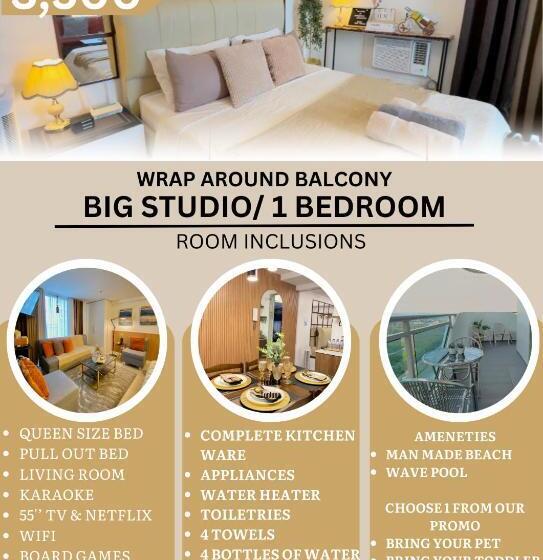 1 Bedroom Apartment Mountain View, Centennial Staycation At Azure North Pampanga