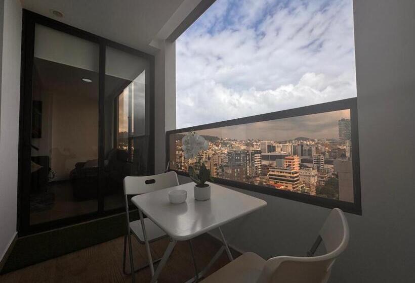 דירה בת חדר שינה 1 עם מרפסת, Lujoso Departamento Vista Panorámica
