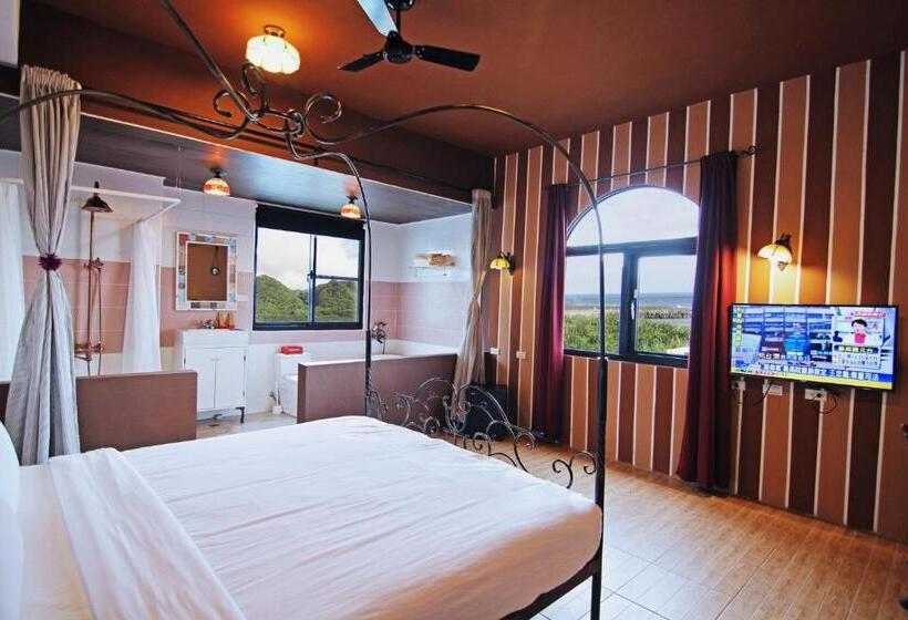 اتاق استاندارد با چشم‌انداز دریا, 綠島寧靜海潛水 城堡館 Twinkleocean Diving Hostel