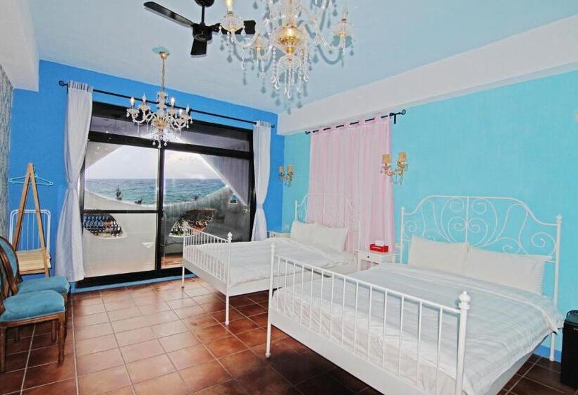 اتاق استاندارد چهار تخته با چشم‌انداز دریا, 綠島寧靜海潛水 城堡館 Twinkleocean Diving Hostel