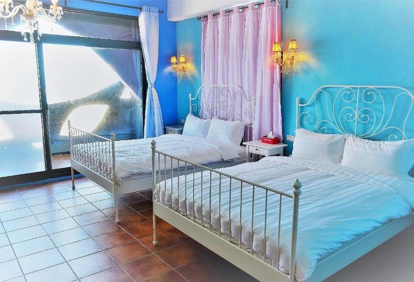 اتاق استاندارد چهار تخته با چشم‌انداز دریا, 綠島寧靜海潛水 城堡館 Twinkleocean Diving Hostel