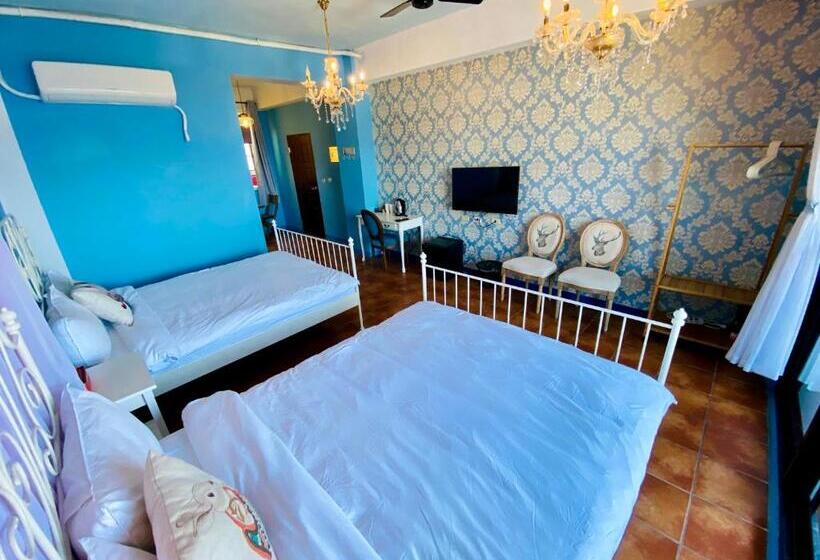 اتاق استاندارد چهار تخته با چشم‌انداز دریا, 綠島寧靜海潛水 城堡館 Twinkleocean Diving Hostel