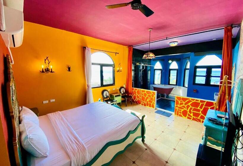 اتاق لوکس با چشم‌انداز دریا, 綠島寧靜海潛水 城堡館 Twinkleocean Diving Hostel