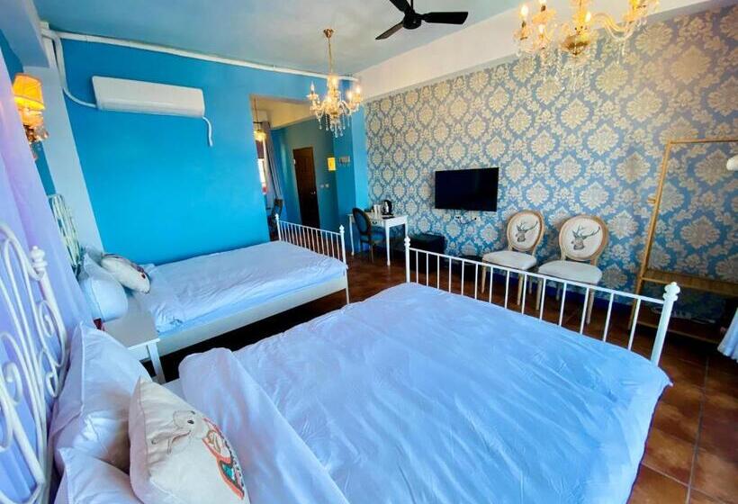 اتاق استاندارد چهار تخته با چشم‌انداز دریا, 綠島寧靜海潛水 城堡館 Twinkleocean Diving Hostel