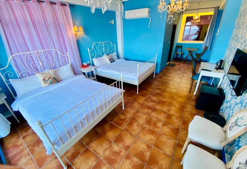 اتاق استاندارد چهار تخته با چشم‌انداز دریا, 綠島寧靜海潛水 城堡館 Twinkleocean Diving Hostel