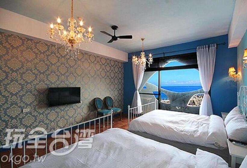 اتاق استاندارد چهار تخته با چشم‌انداز دریا, 綠島寧靜海潛水 城堡館 Twinkleocean Diving Hostel