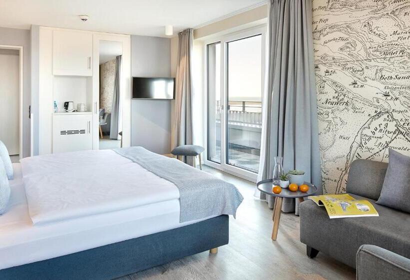 اتاق خانوادگی با چشمانداز جانبی دریا, Küstenperle Strandhotel & Spa