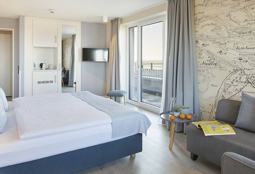 اتاق خانوادگی با چشمانداز جانبی دریا, Küstenperle Strandhotel & Spa