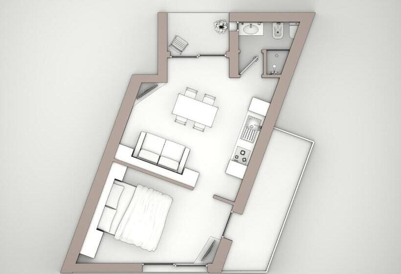 １ベッドルームアパートメント, & Residence Continental