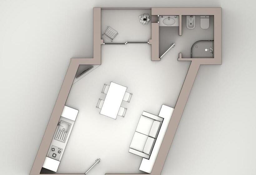 バルコニー付きスタンダードステューディオ, & Residence Continental