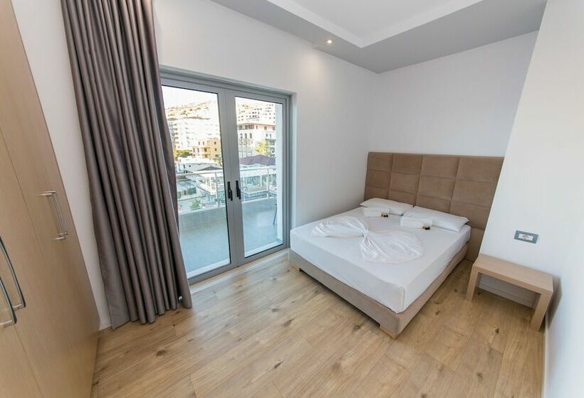 غرفة قياسية مزوَّدة بشُرفة إطلالة جانبية علي البحر, Saranda Palace