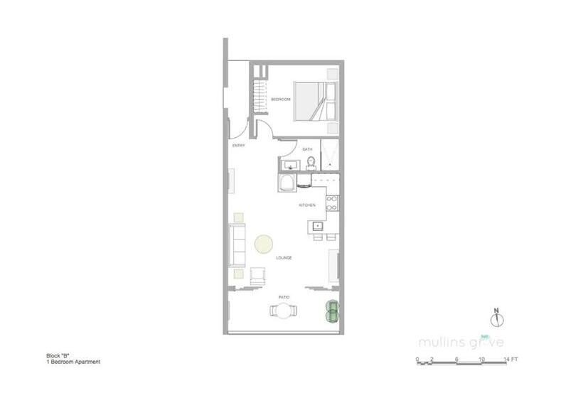 آپارتمان 1 خوابه با چشم‌انداز استخر, Mullins Grove Luxury Apartments