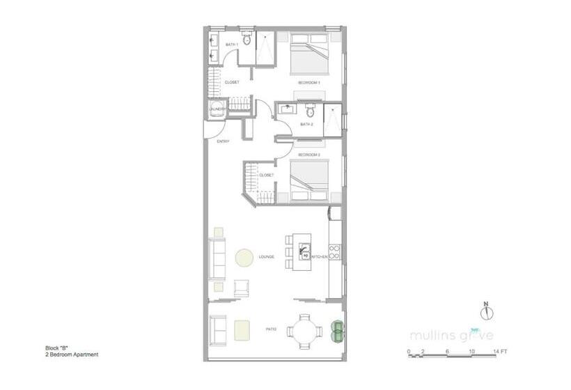 آپارتمان 1 خوابه با چشمانداز استخر, Mullins Grove Luxury Apartments