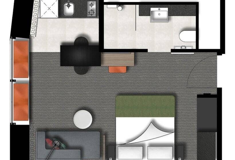 استودیوی پریمیوم, Adina Apartment Hotel Hamburg Speicherstadt