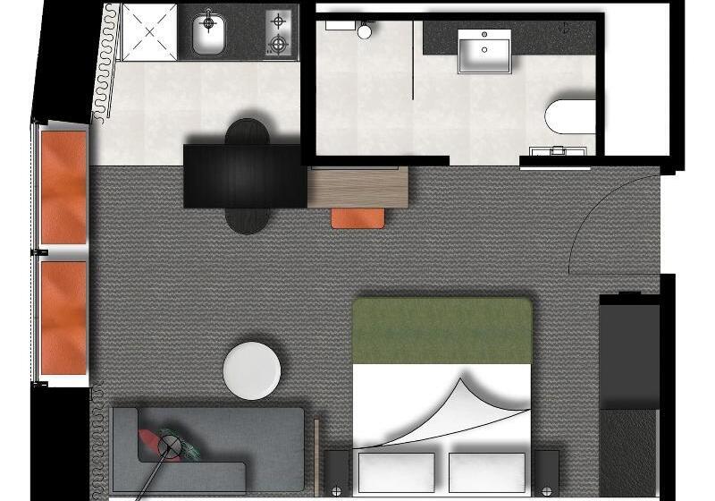 استودیوی پریمیوم, Adina Apartment Hotel Hamburg Speicherstadt