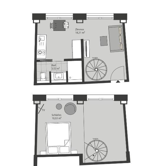 آپارتمان دوبلکس 1 خوابه, überfluss Serviced Apartments