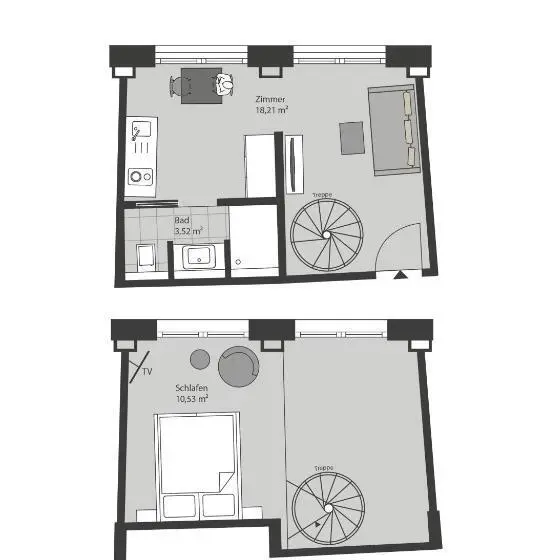 آپارتمان دوبلکس 1 خوابه, überfluss Serviced Apartments