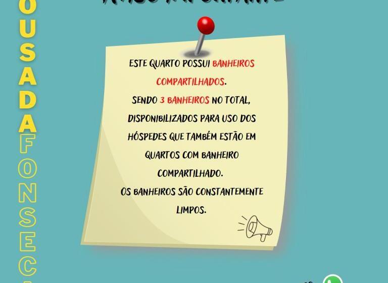 Quarto Triplo Estandar Banheiro Compartilhado, Pousada Fonseca