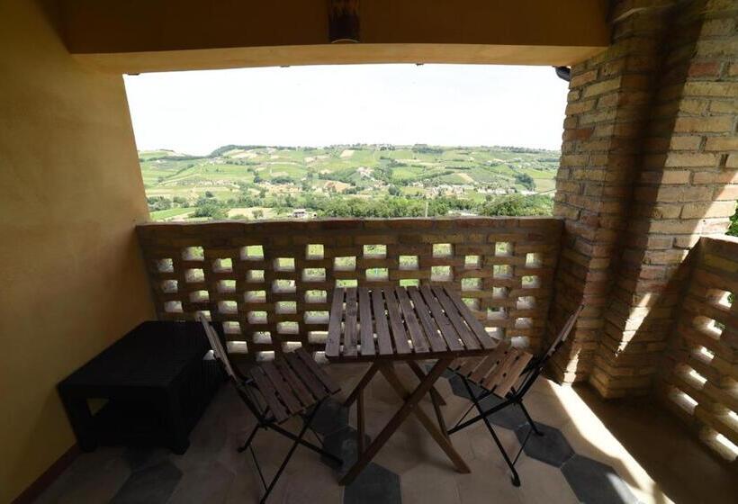 חדר דלוקס עם מרפסת נוף לים, Agriturismo  La Valle Degli Ulivi