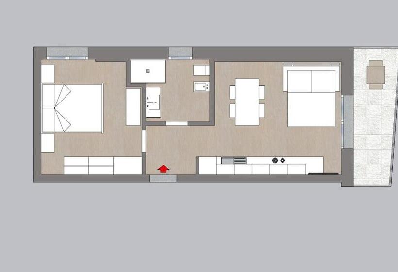 带1个卧室的豪华公寓, Residence Armony