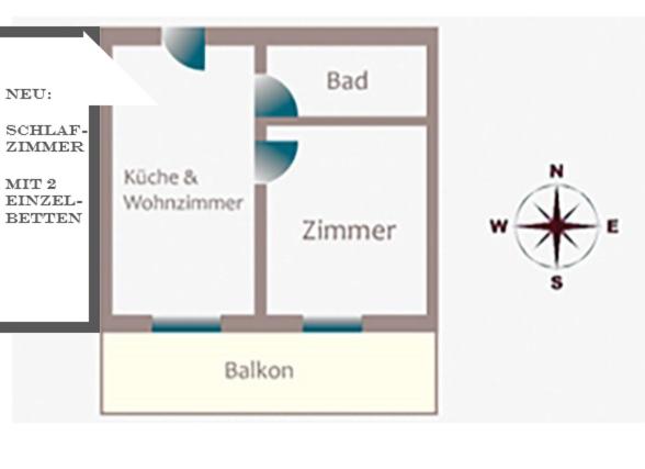 Апартаменты 1 Спальня с Балконом, Residence Innerfarmerhof