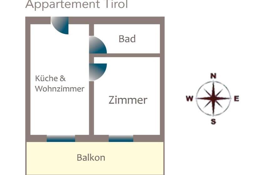 Апартаменты 1 Спальня с Балконом, Residence Innerfarmerhof